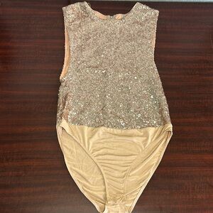 Gold-sequined onsie